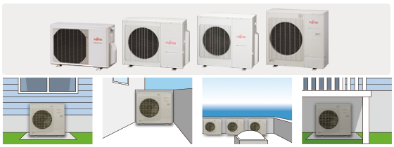 Installation example of the outdoor unit.