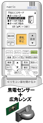 室内機センサーとリモコンによる「不在ECO」運転説明図
