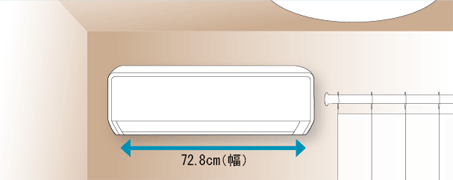 幅72.8センチで半間に設置したイメージ図。