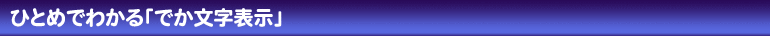 ひとめでわかる「でか文字表示」