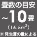 畳数の目安:20畳(33平方メートル）まで。（注1）※発生源の量による。