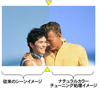 従来のイメージとナチュラルカラーチューニング処理したイメージの比較図
