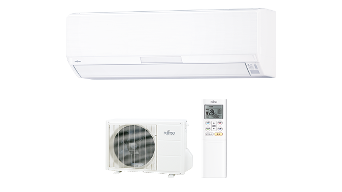 「室内機 AS-R28E-W」「室外機 AO-R28E」「リモコン」のイメージ