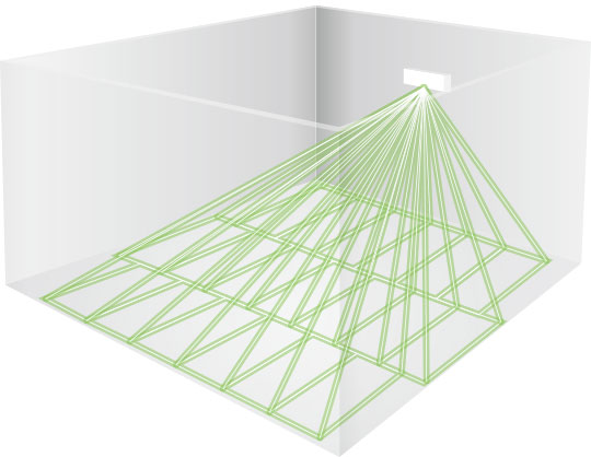 センサーがブロックごとにチェックしているイメージ