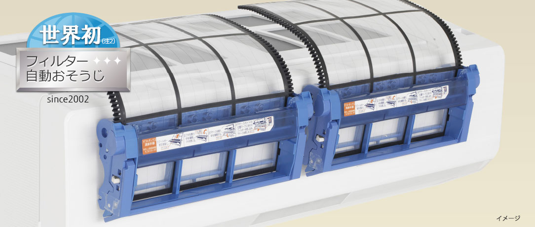 世界初フィルター自動おそうじ（注2）since2002。