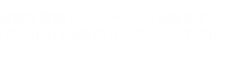 自然な質感でインテリアに調和する、「ダブルAI」搭載のハイスペックモデル。