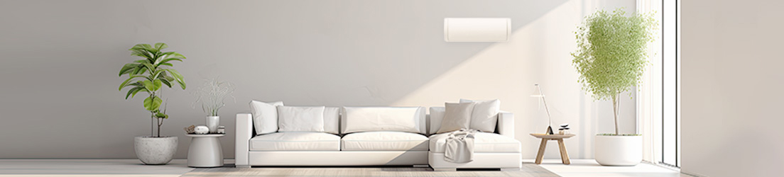 ソファとエアコンがある部屋のイメージ