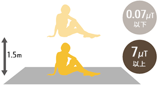 電磁波カット無しカーペット使用イメージ