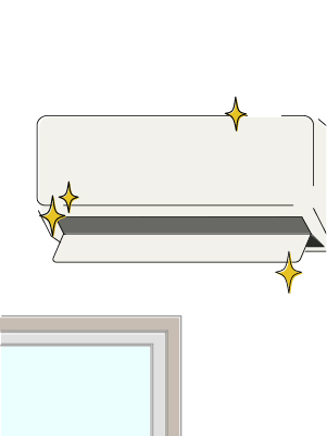 「汚れを除去して快適な空気へ」のシーンイメージ
