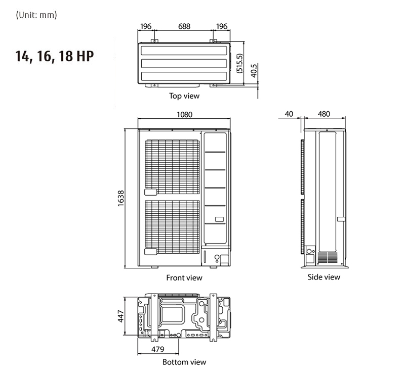 AIRSTAGE VRF J-VL -sarjan mitat AIRSTAGE VRF J-VL -sarjan mitat