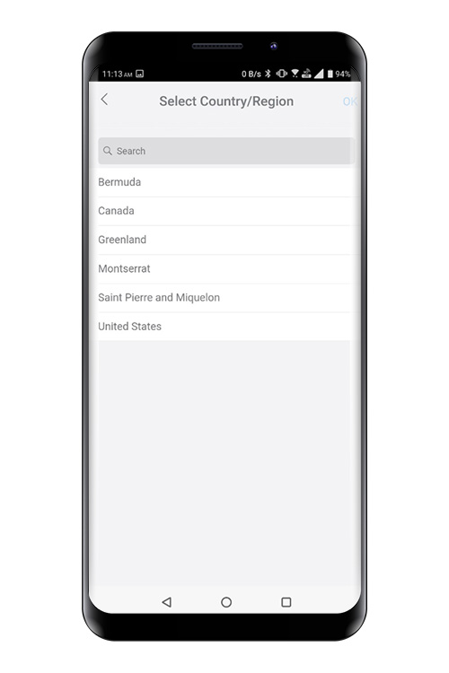 Επιλέξτε περιοχή και πατήστε [ΟΚ].