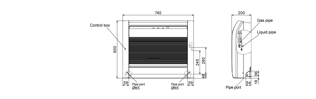 VRF Indoor EEV internal / EEV external Dimensions