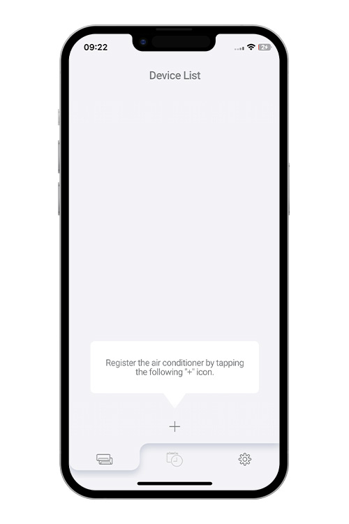 Tap [＋] to add a new air conditioner.