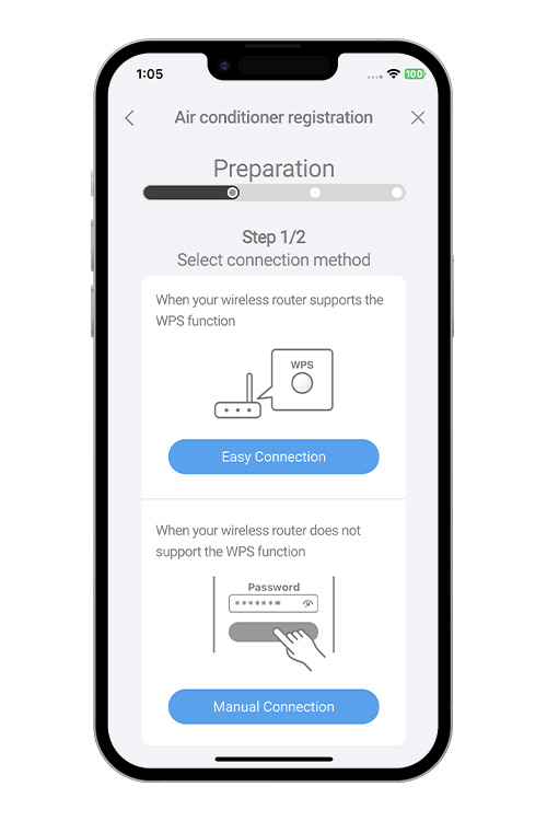 Select a [Manual connection].
