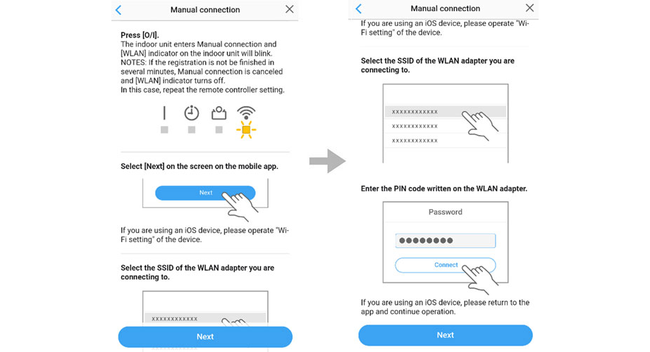 Select [Next] on the mobile app screen