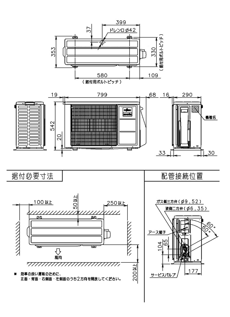 室外機据付寸法