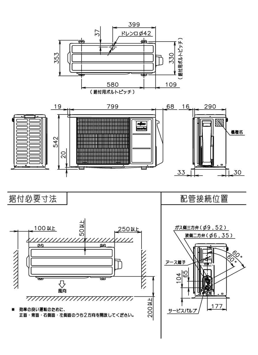 室外機据付寸法